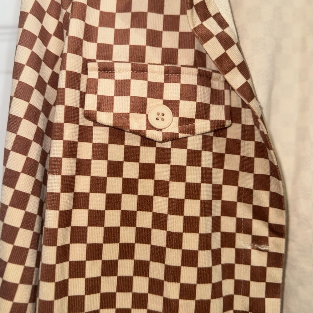 Brown Checkered Bomber Jacket by Cider - Picture 5 of 7